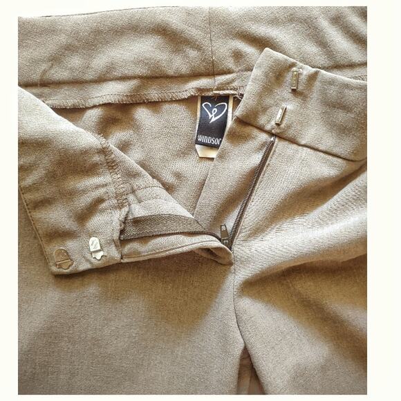 WINDSOR Camel Tan Walking Pants Culottes Size 9 Career Stylish Academia Low Rise - Picture 8 of 8